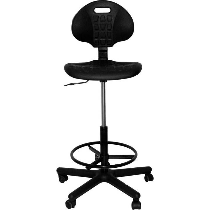 Piqueras y Crespo T31 ergonomic stool in black polyurethane