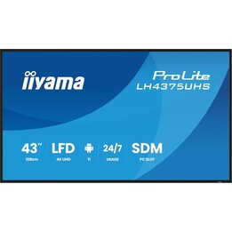 iiyama Prolite LH4375UHS-B2AG Tela digital 4K de 43" com operação 24 horas por dia, 7 dias por semana