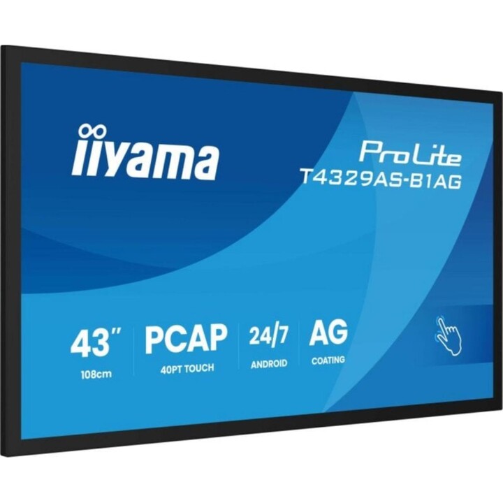 iiyama T4329AS-B1AG 4K 42,5'' LED 20 Touchpunkte Android WiFi interaktives Panel 24/7