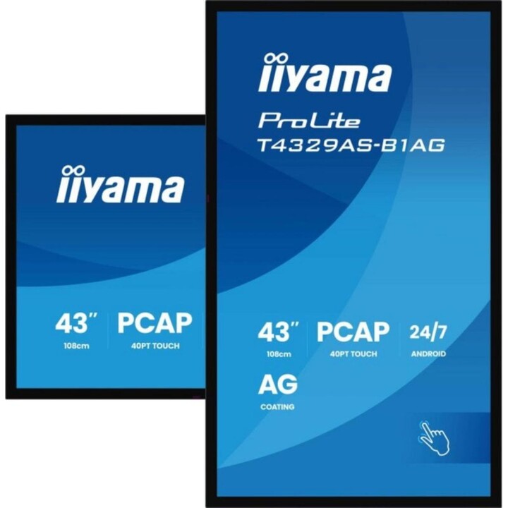iiyama T4329AS-B1AG 4K 42,5'' LED 20 Touchpunkte Android WiFi interaktives Panel 24/7