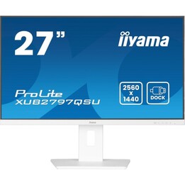 iiyama XUB2797QSU-W2 Monitor IPS QHD 100Hz da 27" con altoparlanti con sincronizzazione adattiva, altezza regolabile, bianco