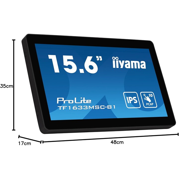 Moniteur iiyama TF1633MSC-B1-15.6", IPS, 1920x1080/75Hz, 1H1DP