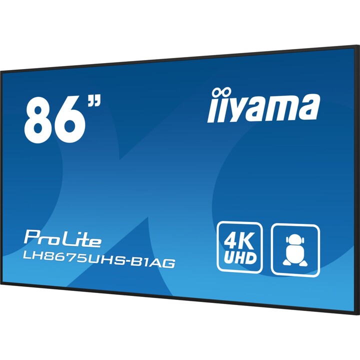 iiyama LH8675UHS-B1AG 2,17 m (85,6") LCD Wifi 500 cd/m² 4K UHD Tela de sinalização preta