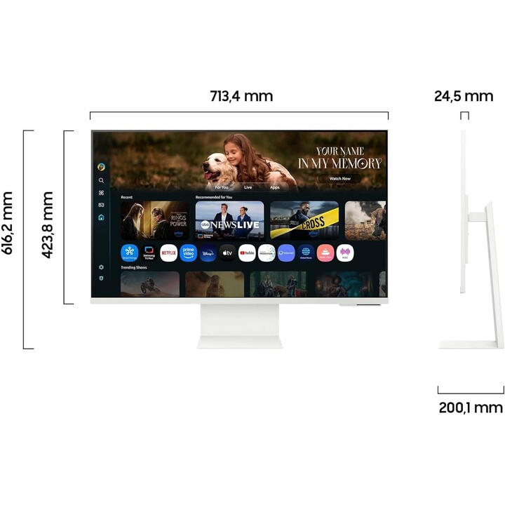 Smart Monitor Samsung M8 M80F S32FM801UU 32/ 4K/ Multimedia/ Height adjustable/ Smart TV/ Webcam/ White