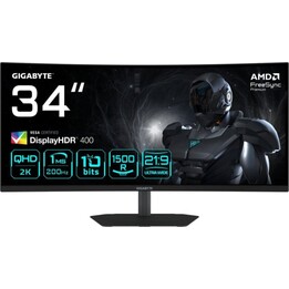 Gigabyte G34WQC2 34" UltraWide Quad HD 200Hz Curvo Monitor VA FreeSync Premium DisplayHDR 400 1ms