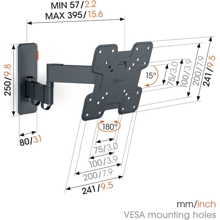 Vogel's TVM 1245 Support TV orientable Noir