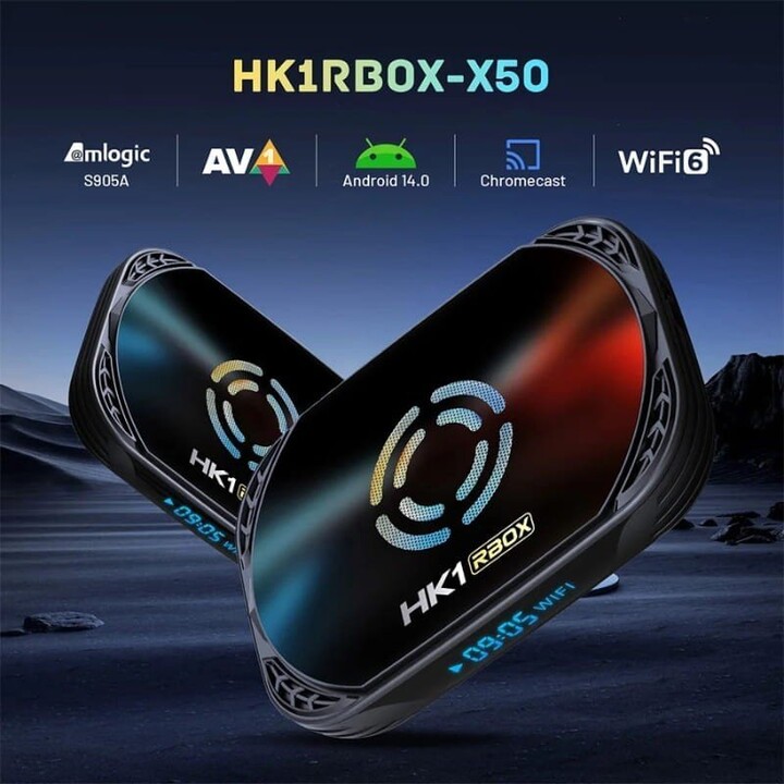 HK1 RBOX X50 S905X5M 4GB 32GB Android 14 Quad-Core Cortex-A55 Mali-G310 V2 4K 60fps AV1 WiFi6 Gigabit Ethernet HDMI 2.1 2x USB 2