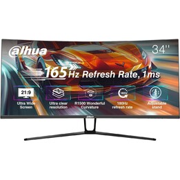 Monitor LCD, DAHUA, 34 ", 3440 x 1440 píxeles, UltraWide Quad HD, Relación de aspecto nativa 21:9, LCD, Curvo