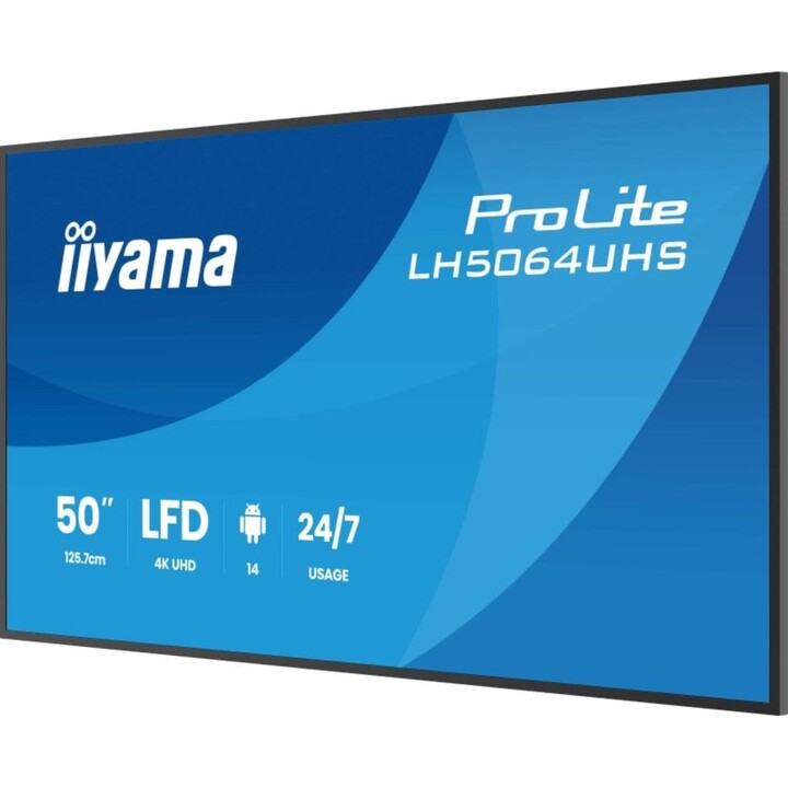 Pantalla iiyama LH7564UHS-B1AG 75″ 4K Ultra HD VA 500 nits Android 14 WiFi, Negro