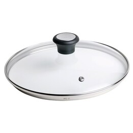 Tefal 28097612 Deckel Rund Schwarz, Edelstahl, Transparent