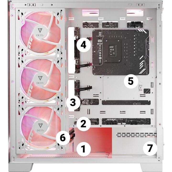 MODECOM Caja de ordenador Volcano SPACE APEX ARGB MIDI USB 3.0 X 2 CYPE-C blanco