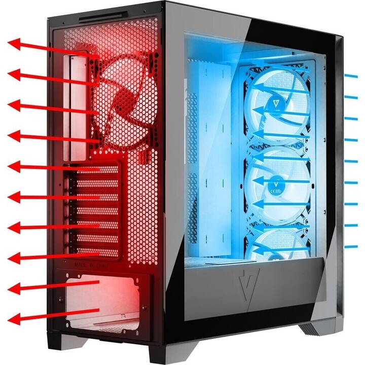 Computergehäuse MODECOM T APEX ARGB MIDI Black