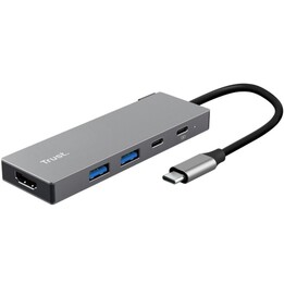 Station d´accueil USB Type-C Trust Dalyx / 2 ports USB / 1 port HDMI 4K / 2 ports USB Type-C / Gris