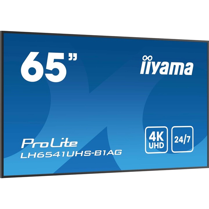 iiyama Prolite LH6541UHS-B1AG Pannello LED 4K da 64,5", Display di segnalazione UHD HDMI RS-232c