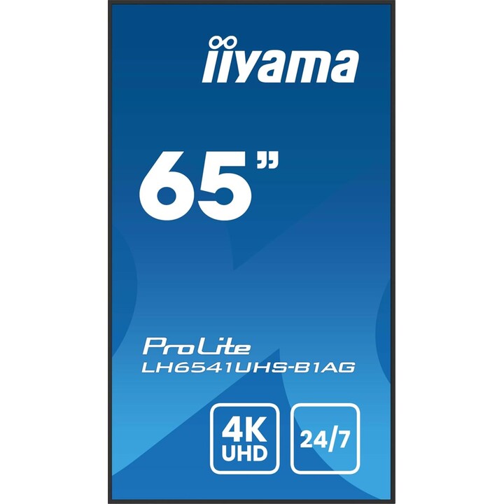 iiyama Prolite LH6541UHS-B1AG Pannello LED 4K da 64,5", Display di segnalazione UHD HDMI RS-232c