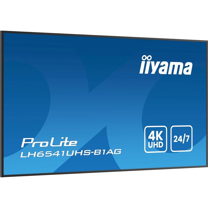 iiyama Prolite LH6541UHS-B1AG Pannello LED 4K da 64,5", Display di segnalazione UHD HDMI RS-232c