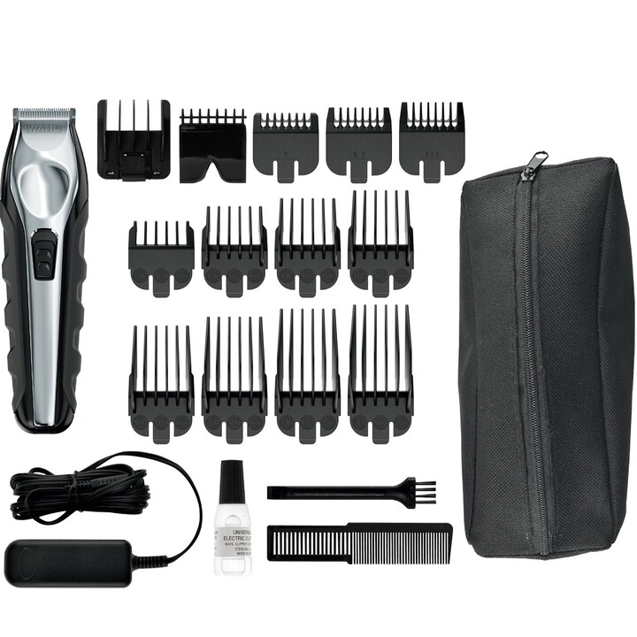 Wahl 09888-1316 Regolabarba AC/Batteria 12 2,5 cm Nero, Acciaio Inox