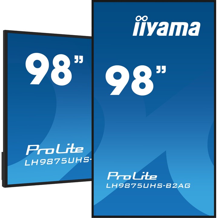 iiyama LH9875UHS-B2AG Pantalla interactiva 98 pulgadas 4K UHD táctil 40 puntos Android OS HDMI USB-C Ranura OPS Altavoces Montaj