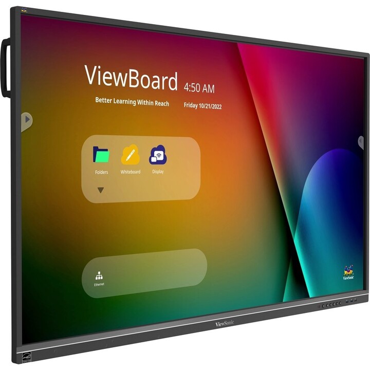 Ecrã interativo ViewSonic IFP6550-5F ViewBoard, 65 polegadas, 4K UHD, toque de 40 pontos, 350 nits, IPS, HDMI, ranhura OPS, USB-