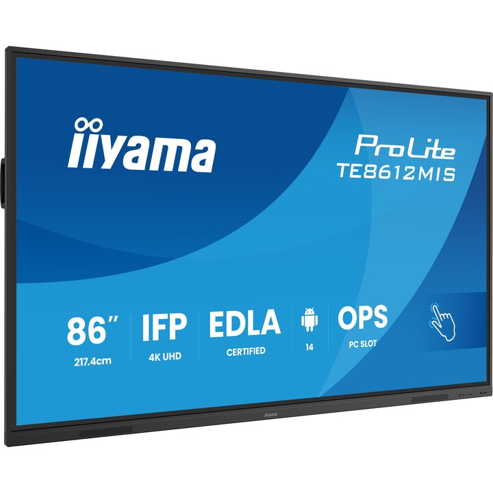iiyama ProLite TE8612MIS-B4AG 86 Inch 4K UHD Interactive Touch Display 40 Points Android 14 400 nits Anti-Glare USB-C