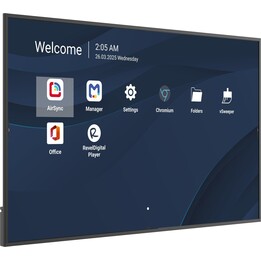 ViewSonic CDE7514-2C ViewBoard 75 pulgadas 4K UHD 500 nits Android 14 Funcionamiento 24/7 USB-C 65W