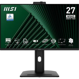 MSI PRO MP275QPDG 27 Inch WQHD IPS 100Hz 1ms USB-C 98W Docking HDMI DisplayPort Speakers Black