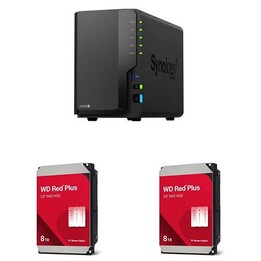 Synology DiskStation DS225+ com disco rígido WD Red® Plus para NAS - 8 TB, 256 MB