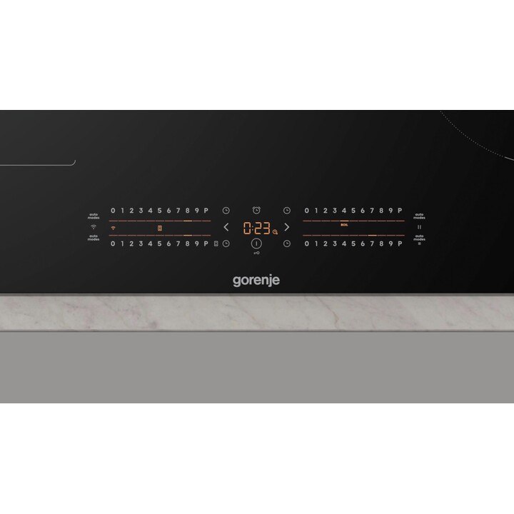 Gorenje GI8432BSCWF, Placa de inducción integrada de 60 cm con 4 zonas de cocción rápida y control táctil, Negro