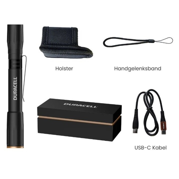 Lanterna Duracell DF400R em caixa de presente preta