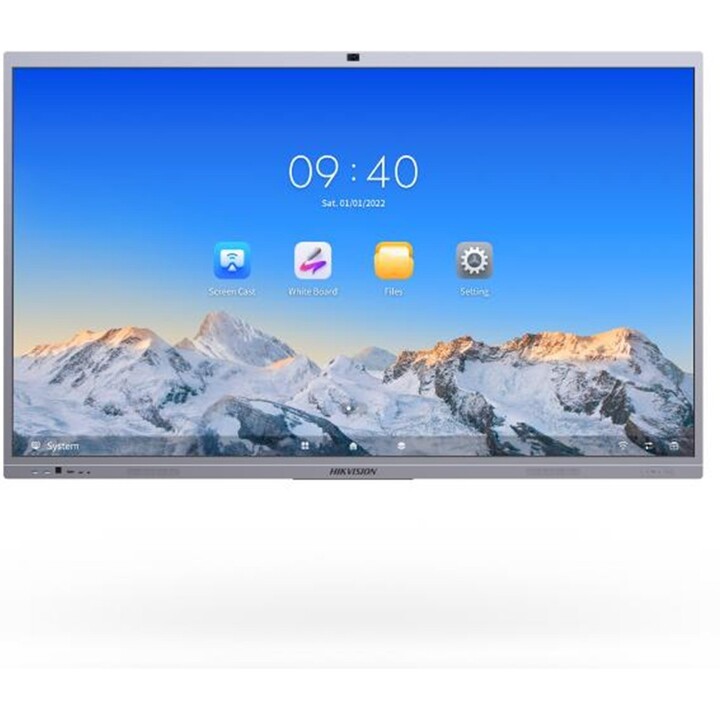 Hikvision DS-D5C65RB, ecrã plano interativo de 65 polegadas, 4K UHD, cinzento