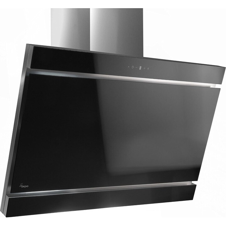 Akpo WK-9 KASTOS 60, Campana extractora de 60cm con alta capacidad de succión y modernos controles táctiles, Negro