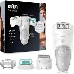 Épilateur Braun Silk-Epil SES5625 2 vitesses, 28 pinces, 2 accessoires, utilisation humide et sèche
