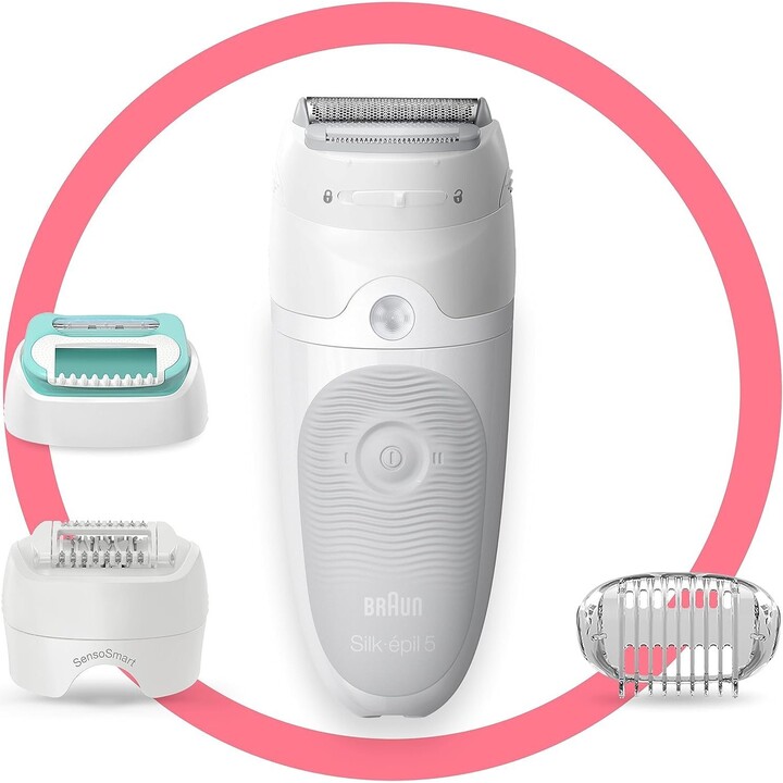 Epilatore Braun Silk-Epil SES5625 a 2 velocità, 28 pinzette, 2 accessori, uso asciutto e bagnato