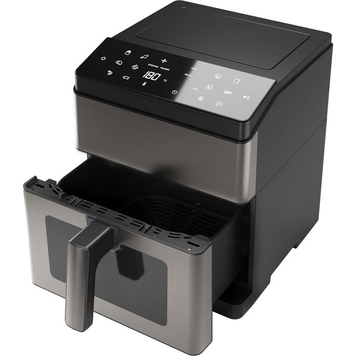 Fritadeira Aiwa Kumada AFR-8000 Air Fryer 1800W 12 Programas 8L Cesto Autoclean Preto