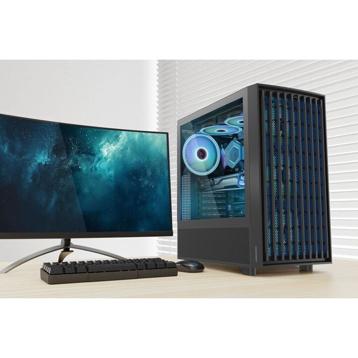 MODECOM BREEZE ARGB Flow MIDI Computer Case USB 3.0 X 2 CYPE-C Nero