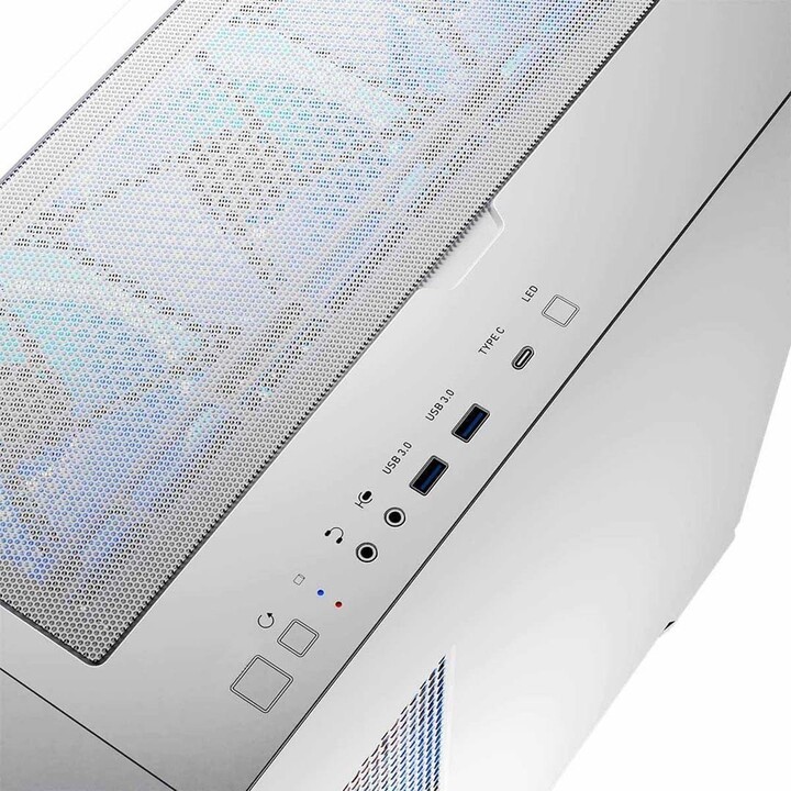 MODECOM HORIZON ARGB Flow MIDI Computer Case USB 3.0 X 2 CYPE-C Blanc