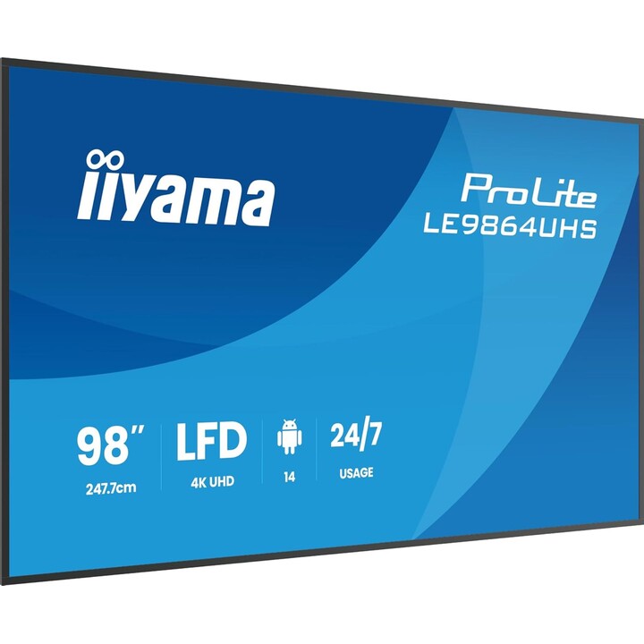 Écran de signalisation numérique iiyama Prolite LE9864UHS-B1AG 98" LED VA 4K UHD HDMI USB-C