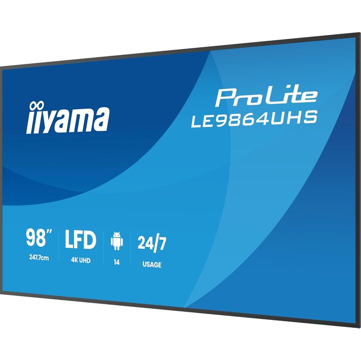 Écran de signalisation numérique iiyama Prolite LE9864UHS-B1AG 98" LED VA 4K UHD HDMI USB-C