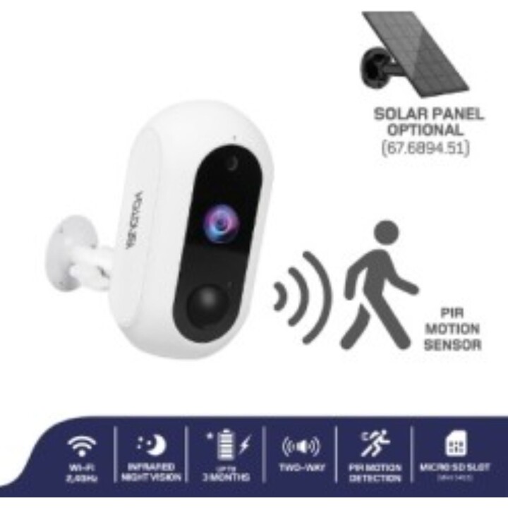 iSnatch HeyCam Free-S ,- Cámara Wi-Fi con batería, Full-HD, para exteriores, detección de movimiento, visión nocturna e infrarro