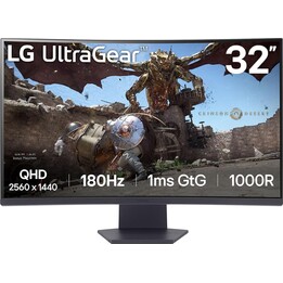 LG UltraGear 32GS60QC-B 31.5" LED VA QHD 180Hz FreeSync Curved Monitor