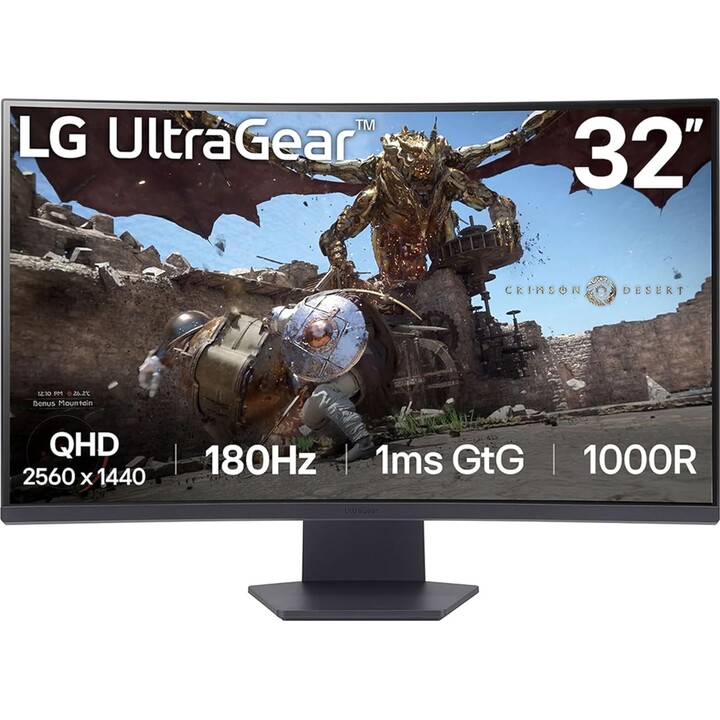 Monitor curvo LG UltraGear 32GS60QC-B 31.5" LED VA QHD 180Hz FreeSync