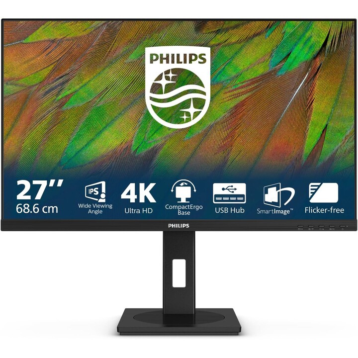Philips série 3000 27B1N3800/00 Tela LED 68,6 cm (27") 3840 x 2160 pixels 4K Ultra HD LCD Preto