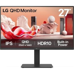 Monitor LG 27BA54QB-B 27" QHD 75Hz IPS Quad HD HDR Adjustable Height USB KVM Speakers