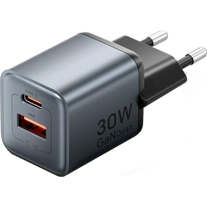 Carregador Vention 30W GaN 1x USB-A 1x USB-C branco