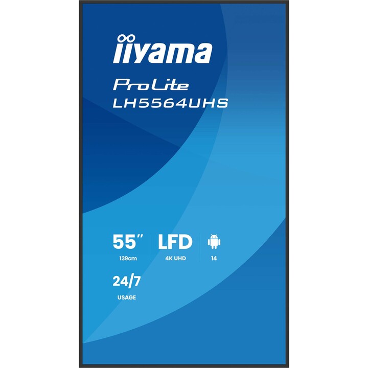 iiyama LH5564UHS-B1AG 55″ 4K UHD 500 nits WiFi Android 14 VESA monitor profissional