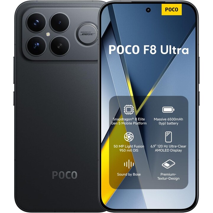 Xiaomi Poco F8 Ultra 5G, 12GB 256GB, 6.9 OLED LTPO, 6500mAh, Nero