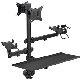 Support de bureau TooQ TQPM0003 pour 2 écrans / Pivotant / Inclinable / Rotation / Supporte jusqu´à 9 kg