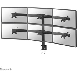 NewStar Negro FPMA-D700D6 Soporte de escritorio de monitor de seis vías para 19-27 pulgadas, 50 kg