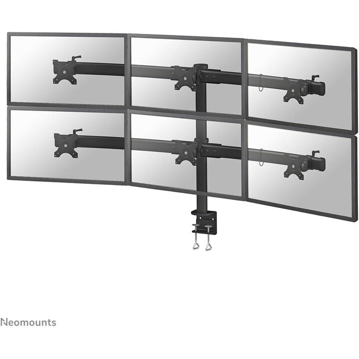 NewStar Black FPMA-D700D6 Sechsfach-Monitor-Tischhalterung für 19-27 Zoll, 50kg