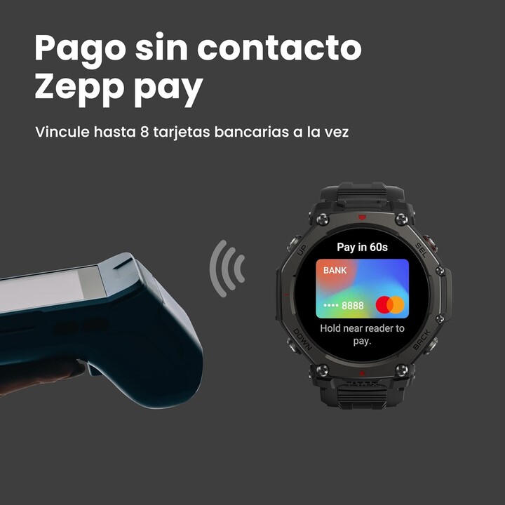 Amazfit T-Rex 3 Pro, Men's Sports Smartwatch, Sapphire AMOLED Display, Titanium Bezel, Dual Band GPS